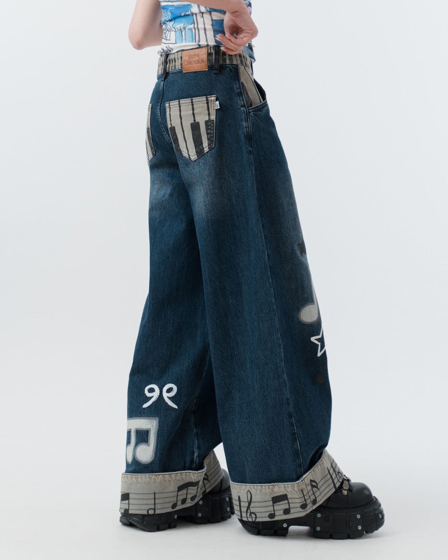 Music Notes Baggy Jeans