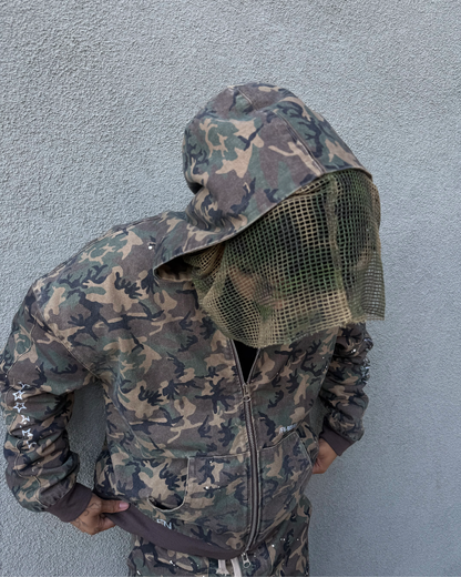 Double Mesh Camo Hoodie