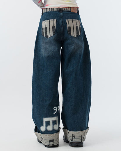 Music Notes Baggy Jeans
