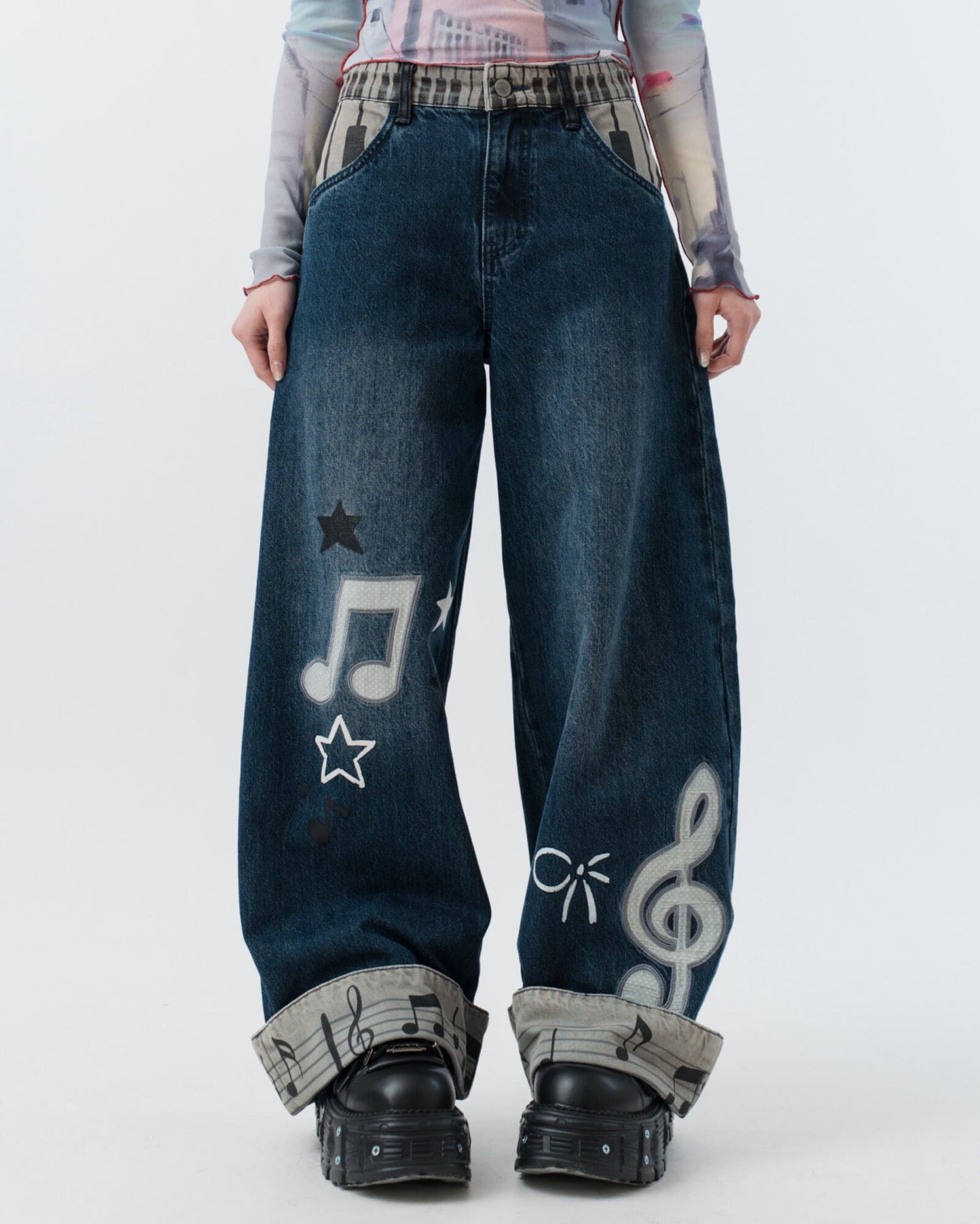 Music Notes Baggy Jeans