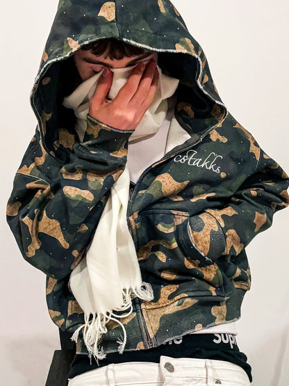 Camo Zip Up Hoodie