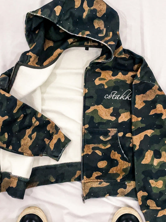 Camo Zip Up Hoodie