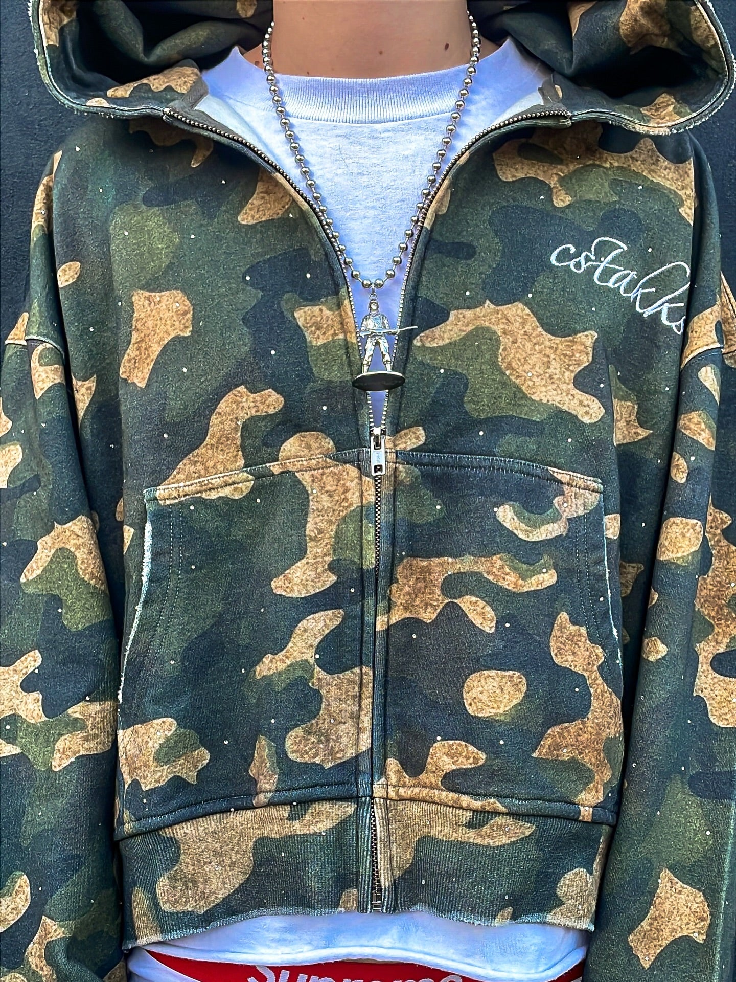 Camo Zip Up Hoodie