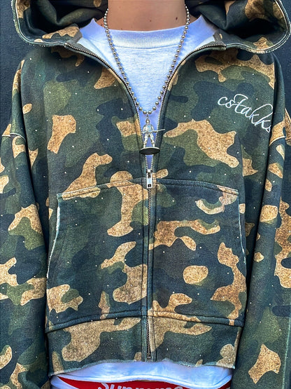 Camo Zip Up Hoodie